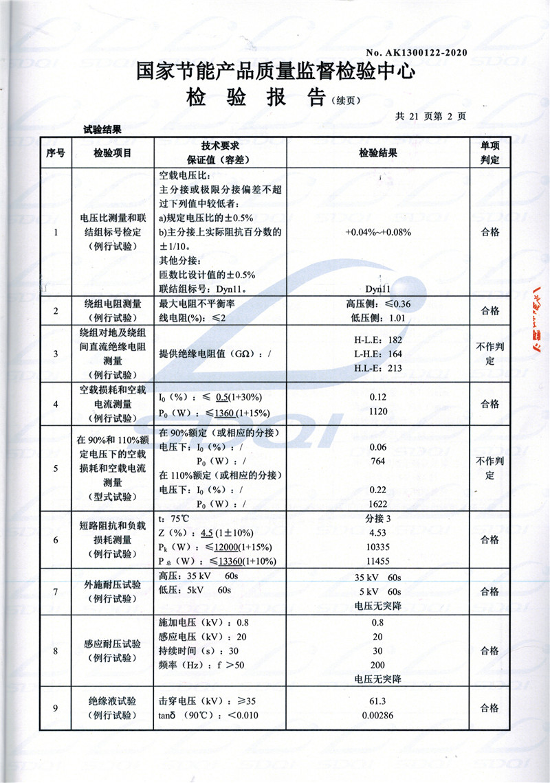 高低压试验报告-S11-1250管城回族管城回族管城回族油浸式变压器-2.jpg